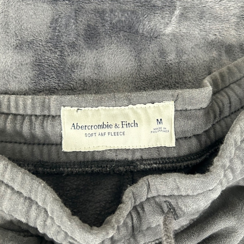 Abercrombie & Fitch Joggers Mens Medium Gray Soft A&F Fleece Sweatpants - Picture 5 of 9